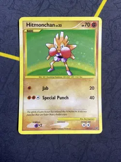 SWIRL Hitmonchan 129/127 Platinum Secret Rare Holo Pokemon TCG Card 2009 LP - Image 2