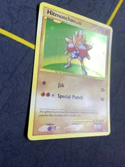 SWIRL Hitmonchan 129/127 Platinum Secret Rare Holo Pokemon TCG Card 2009 LP - Image 4