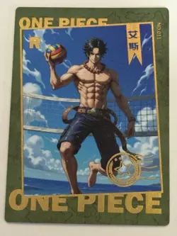 MONKEY LUFFY VOLLEYBALL R N-011 Thick Huatang One Piece Anime Collectible Card - Image 1