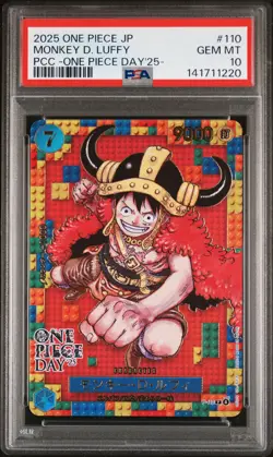 2025 ONE PIECE JPN PREM CARD COLL ONE PIECE DAY'25- #110 MONKEY D. LUFFY PSA 10 - Image 1
