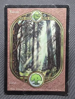 MTG Forest- DAMAGED -Unglued Magic the Gathering Card # 88 - Image 1