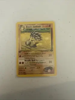 Vintage 2000 Pokemon Brock's Sandslash Card 1st Edition 36/132 Gym Challenge LP - Image 1
