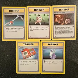 5 Pokemon Trainer WOTC Base Set, Fossil Card Lot - HP/DMG - Image 1