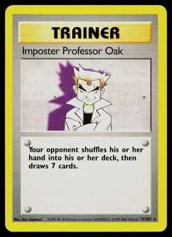 Pokemon Card - Imposter Professor Oak Base Set 73/102 Rare 4th Print 1999-2000 - Image 1