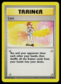 Pokemon Card - Lass Base Set 75/102 Rare UK 4th Print 1999-2000 - Image 1