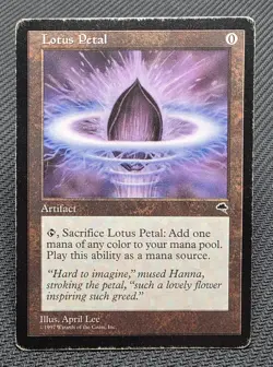MTG Lotus Petal- DAMAGED -Tempest Magic the Gathering Card # 294 - Image 1