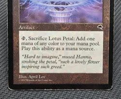 MTG Lotus Petal- DAMAGED -Tempest Magic the Gathering Card # 294 - Image 4