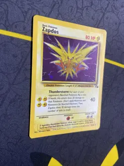Pokemon TCG Zapdos Holo Rare Card 15/62 Fossil Unlimited - LP - Image 2