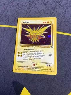Pokemon TCG Zapdos Holo Rare Card 15/62 Fossil Unlimited - LP - Image 4