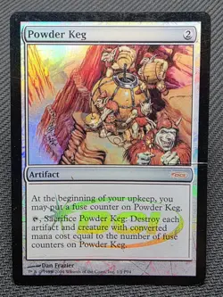 MTG FOIL Powder Keg- DAMAGED -Player Rewards Promo Magic the Gathering Card #001 - Image 1