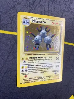 SWIRL Pokemon Card Magneton Base Set 2 2000 Holo 9/130 LP - Image 2