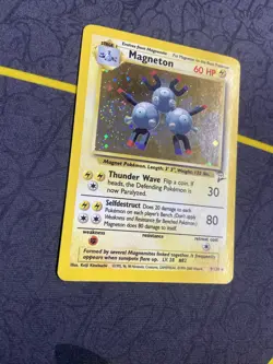 SWIRL Pokemon Card Magneton Base Set 2 2000 Holo 9/130 LP - Image 3