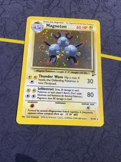 SWIRL Pokemon Card Magneton Base Set 2 2000 Holo 9/130 LP - Image 4