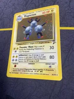 SWIRL Pokemon Card Magneton Base Set 2 2000 Holo 9/130 LP - Image 5