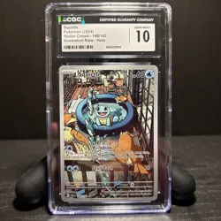 CGC 10 GEM MINT Squirtle 148/142 Stellar Crown Illustration Rare Pokemon Card - Image 1
