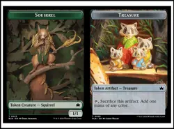 MTG - 4 x Squirrel / Treasure Token - Bloomburrow Commander - Playset 4x x4 - Image 2
