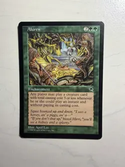 Aluren Tempest MTG Green Enchantment Rare English #213 April Lee Regular 1997 - Image 1