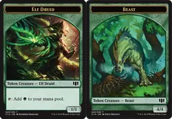 Elf Druid Token // Beast (4/4) Token Light Play, English Magic the Gathering MTG - Image 1