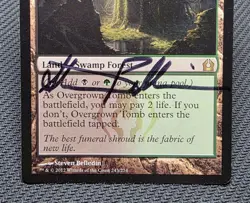 MTG Overgrown Tomb- Signed -Return to Ravnica Magic the Gathering Card # 243 - Image 4