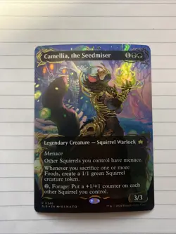 Camellia, the Seedmiser (Borderless) (Raised Foil) Bloomburrow Foil - Image 1