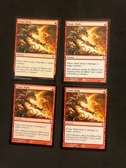 x4 Flame Slash [Rise of the Eldrazi] Magic MTG Cards LP - Image 1