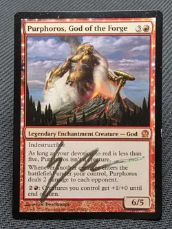 MTG Purphoros, God of the Forge- Signed -Theros Magic the Gathering Card # 135 - Image 1