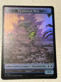 mtg foil token Knight // Phyrexian Myr, 0010/0007, March of the Machines - Image 2