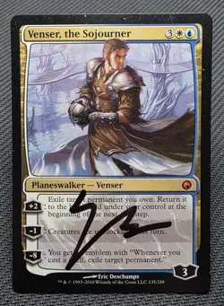 MTG Venser, the Sojourner- Signed -Scars of Mirrodin Magic Card # 135 - Image 1