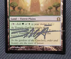 MTG Temple Garden- Signed -Return to Ravnica Magic the Gathering Card # 248 - Image 4