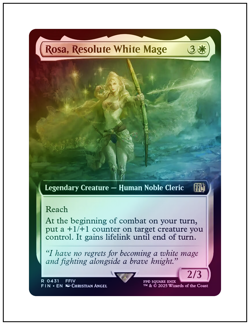 1x Rosa, Resolute White Mage, Extended Art Foil, Final Fantasy, Magic MTG NM - Image 1