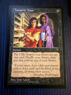 MTG Magic Vampiric Tutor Visions Rare LP - Image 1