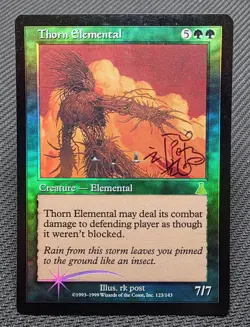 MTG FOIL Thorn Elemental- Signed - Urza's Destiny Magic the Gathering Card # 123 - Image 1