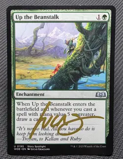 MTG Up the Beanstalk- Signed -Wilds of Eldraine Magic the Gathering Card # 195 - Image 1