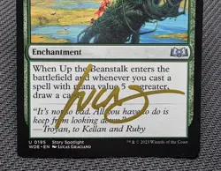 MTG Up the Beanstalk- Signed -Wilds of Eldraine Magic the Gathering Card # 195 - Image 4