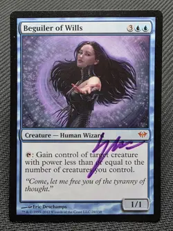 MTG Beguiler of Wills- Signed -Dark Ascension Magic the Gathering Card # 028 - Image 1