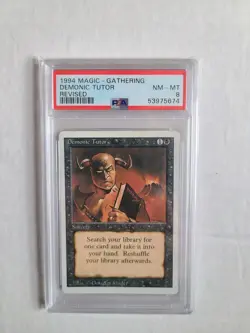 MTG Demonic Tutor PSA 8 NM-MT Revised 1994 English Iconic Vintage Magic Card! - Image 2