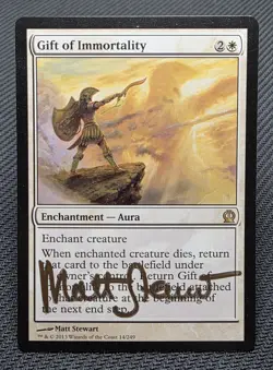 MTG Gift of Immortality- Signed -Theros Magic the Gathering Card # 014 - Image 1
