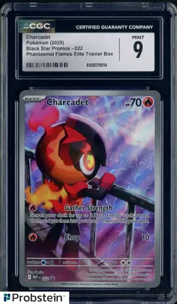 2025 Pokemon Black Star Promos Phantasmal Flames ETB Charcadet CGC 9 MINT - Image 1