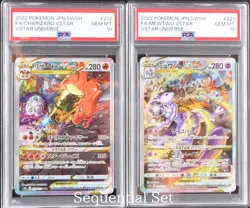 PSA 10 Pokemon Card Charizard Mewtwo VSTAR SAR SEQ set #212 #221 s12a Japanese - Image 1