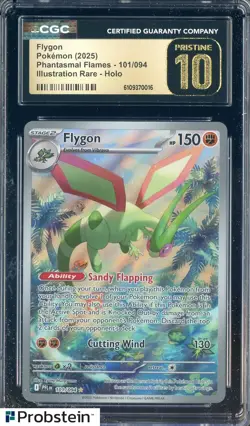 2025 Pokemon Phantasmal Flames #101 Flygon Illustration Rare Holo CGC 10 - Image 1