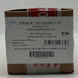 Pokemon TCG English ME02 Phantasmal Flames Booster Box Case Sealed - Image 1