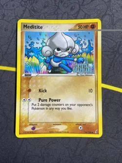 Meditite 56/100 | 2006 Pokemon EX Crystal Guardians Stamped Reverse Holo | LP - Image 1