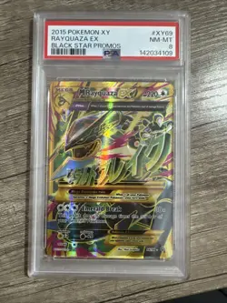 PSA 8 Pokemon TCG M Rayquaza EX Full Art Ancient Origins Card 98/98 Error Label - Image 1