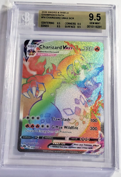 2020 Pokemon Champion's Path Charizard VMAX 074/073 Secret Rainbow Rare BGS 9.5 - Image 1