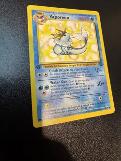 Pokemon TCG Vaporeon 1st Edition Jungle 28/64 Regular Rare Non Holo NM Card - Image 1