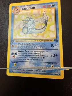 Pokemon TCG Vaporeon 1st Edition Jungle 28/64 Regular Rare Non Holo NM Card - Image 2