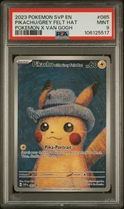Pokemon Van Gogh Pikachu With Grey Felt Hat 085 Promo PSA 9 - Image 1