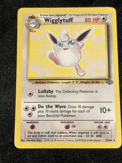 Pokemon TCG: Wigglytuff 32/64 Jungle Reg Unlimited WOTC LP Rare (A1) - Image 1