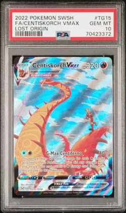 2022 POKEMON SWORD & SHIELD LOST ORIGIN #TG15 FULL ART/CENTISKORCH VMAX PSA 10 - Image 1