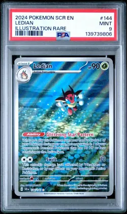 2024 POKEMON SCR EN-STELLAR CROWN ILLUSTRATION RARE #144 LEDIAN PSA 9 - Image 1